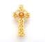 Vintage Small Celtic Cross Design Rhinestone Detailed Brooch
