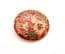 Vintage Small Cloisonne Enamel Red Butterflies Visiting Flowers Floral Design Brooch