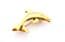 Vintage Small Dolphin Design Rhinestone Detailed Retro Brooch