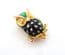 Vintage Small Enamel And Rhinestone Set Wise Owl Bird Design Brooch