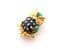 Vintage Small Enamel And Rhinestone Set Wise Owl Bird Design Brooch