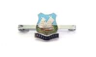 Vintage Small Enamel Mevagissey Cornish Souvenir Style Tourist Travel Brooch