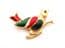 Vintage Small Enamel Perching Bird Design Brooch