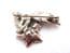 Vintage Small Marcasite And Faux Pearl Floral Design Brooch By Hollywood