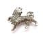 Vintage Small Marcasite Lion Design Brooch By BJL