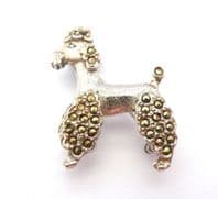 Vintage Small Marcasite Set Poodle Dog Design Brooch