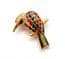 Vintage Small Rhinestone And Enamel Kingfisher Bird Design Brooch