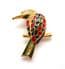 Vintage Small Rhinestone And Enamel Kingfisher Bird Design Brooch