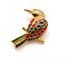 Vintage Small Rhinestone And Enamel Kingfisher Bird Design Brooch