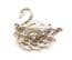 Vintage Small Rhinestone And Faux Pearl Swan Bird Design Retro Style Brooch