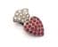 Vintage Small Rhinestone Set Art Deco Era Crowned Heart Design Czech Dress Clip