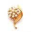 Vintage Small Sarah Coventry Faux Pearl Detailed Flower Floral Design Brooch