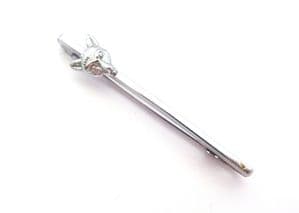 Vintage Small Scottish Style Dainty Fox  Head Tie Pin Or Small Brooch By Mizpah
