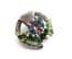 Vintage Small Scottish Style Thistle Flower Horseshoe Design Rainbow Glass  Brooch By Mizpah