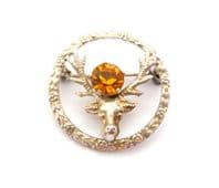 Vintage Small Sterling Silver Scottish Stag Design Wbs Ward Brothers Brooch
