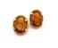 Vintage Sphinx Oval Shaped Marbled Caramel Porphyry Glass Set Clip On earrings