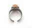 Vintage Stainless Steel And Carnelian Cabochon Modernist Style Adjustable Size Ring