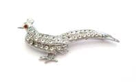 Vintage Stay Bright ' Staybrite 'Faux Marcasite Pheasant Bird Design Brooch
