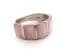 Vintage Sterling Silver And Pink Pastel Tone Mother Of Pearl Set Retro Design Ring, UK Size P