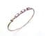 Vintage Sterling Silver And Triple Amethyst Set Celtic Scottish Style Bangle