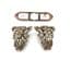 Vintage Sterling Silver Duette Brooch, Abstract Floral Design Marcasite Set Convertible Dress Clips