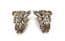 Vintage Sterling Silver Duette Brooch, Abstract Floral Design Marcasite Set Convertible Dress Clips