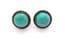 Vintage Sterling Silver Faux Turquoise Blue Ceramic Cabochon Set Screw Backs Earrings
