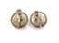 Vintage Sterling Silver Faux Turquoise Blue Ceramic Cabochon Set Screw Backs Earrings