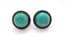 Vintage Sterling Silver Faux Turquoise Blue Ceramic Cabochon Set Screw Backs Earrings