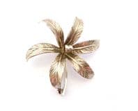 Vintage Sterling Silver Fully Hallmarked Large Textured Flower Design Brooch
