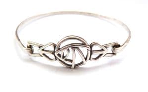 Vintage Sterling Silver Fully Hallmarked Rennie Mackintosh Style  Bangle By Carriick Jewellery