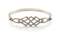 Vintage Sterling Silver Geometric Celtic Knot Work Style Bangle