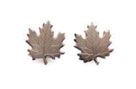 Vintage Sterling Silver Maple Leaf Design Screw Back Earrings