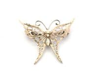Vintage Sterling Silver Open Work Butterfly Brooch.