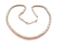 Vintage Sterling Silver Tube And Ball Chain Modernist Style Choker Necklace