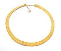 Vintage Thin Choker Length Textured Geometric Design Adjustable Length Collar Necklace