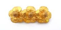 Vintage Triple Flower Design Bar Shaped Mid Century Brooch