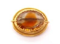 Vintage Two Tone Art Glass Modernist Style Statement Brooch