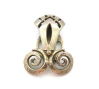 Vintage Unusual Naturalistic Design Spiral Detailed Dress Clip
