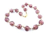 Vintage Venetian Sommerso Glass Beaded Statement Design Short Length Necklace