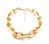 Vintage Very Chunky Cable Chain Retro Design Adjustable Short Length Statement Necklace