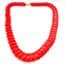 Vintage Vibrant Red Plastic Disc Beaded Chunky Retro Necklace
