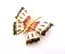 Vintage White Cloisonne Enamel Butterfly Design Retro Brooch