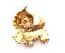 Vintage White Enamel Scottie Dog Design Brooch With Rhinestone Eyes