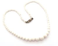 Vintage White Milk Glass Beaded Choker Necklace