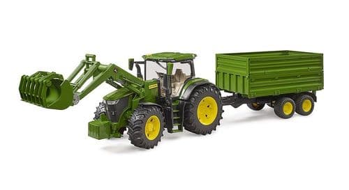 John Deere 7R 350 with frontloader & tipping trailer