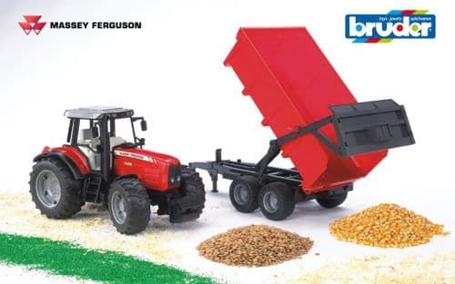 Massey Ferguson 7480 with tipping trailer
