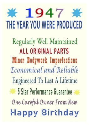 1947 The Year You Were Produced