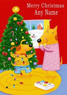 Add A Name Christmas - Animals By The Tree