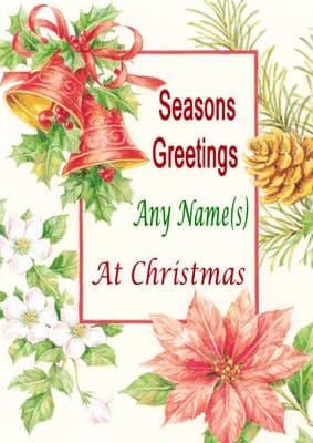 Add A Name Christmas - Bell and Poinsettia
